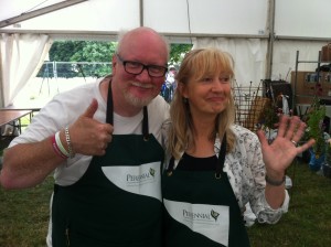 Joseph & Suzanne volunteering at the Hampton Court Flower Show plant creche [July 2014]